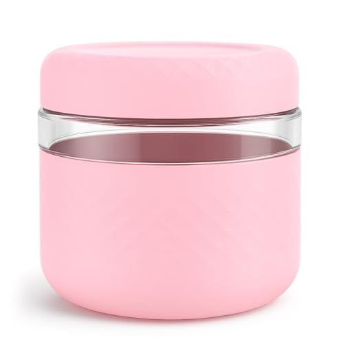 Cafezi 24 oz Glass Lunch Bowl Container with Lid | Leak & Spill Proof, BPA-Free,...