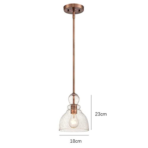 Lámpara de techo colgante de cristal transparente vintage Edison de 1 luz 8
