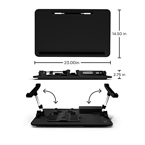 Limitless TotalDesk Portable Modern Workstation and Lap Desk with Adjustable Height & Tilt (Black)