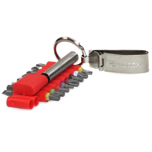 Wuerth Lot de 16 embouts avec clip de ceinture en métal | Porte-embouts et 16 embouts de vissage (rouge)