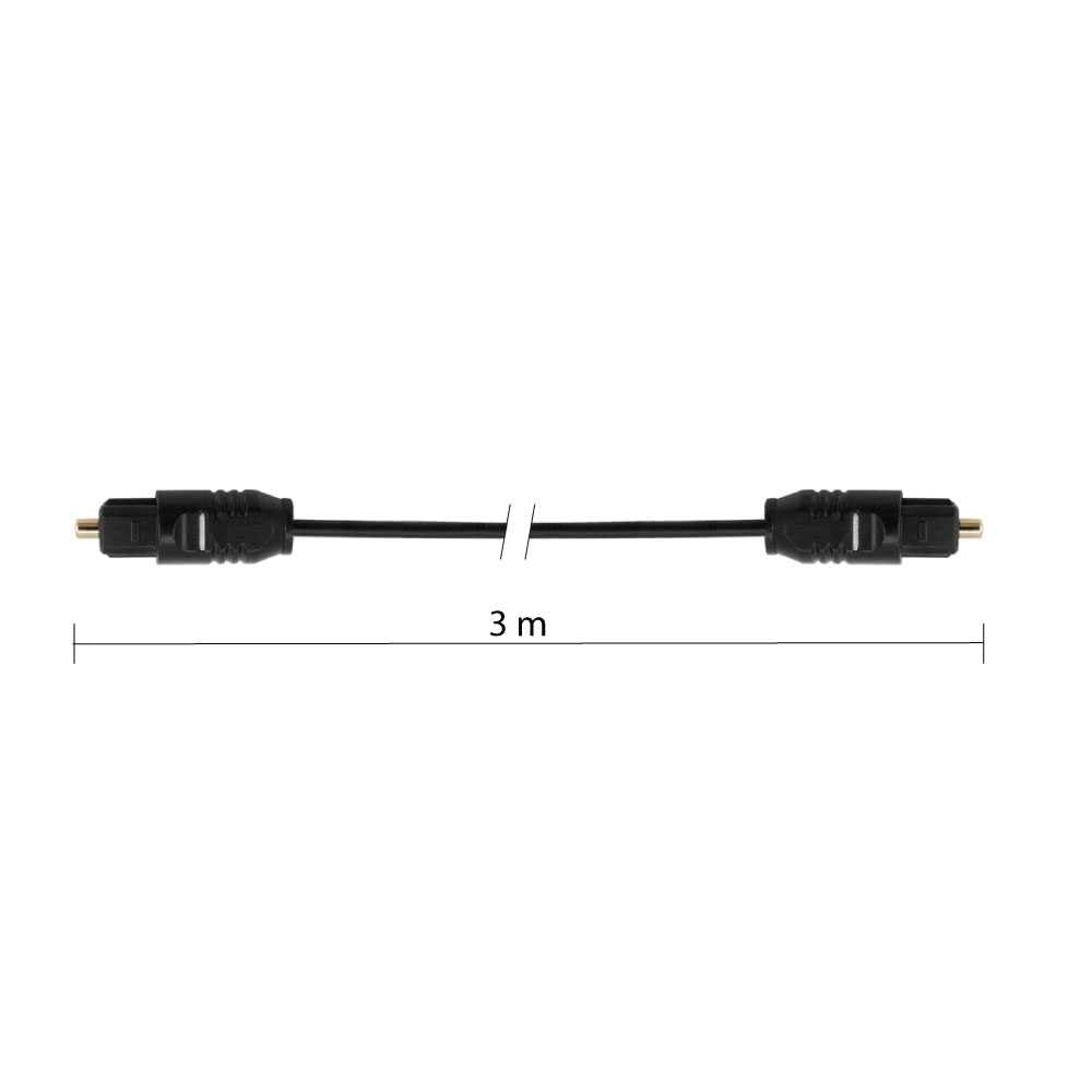 OcioDual Optyczny kabel Toslink 3 m światłowód Optic Fiber Audio LWL SPDIF M/M czarny do TV Optical Audio Cable kabel audio