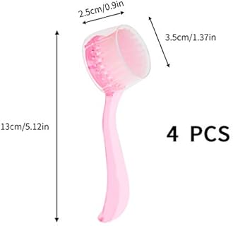 4 Colors Facial Cleansing Brush, Beomeen Face Scrubber Exfoliating Brush Face Wash Scrub Exfoliator for Skin Care, Makeup Removal (Blue, Pink, Purple, Clear)