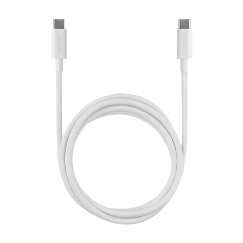 Image of ASUS 100W USB-C to USB-C Cable (LCA51), 1.5M Fast Charging Cable with E-Marker Chip, 480Mbps Data Transfer, Durable TPE Material, Compatible with Laptops, Phones & Tablets - White,44g, 2 Year Warranty