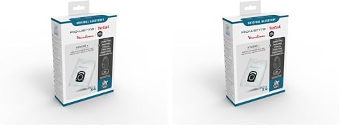 Rowenta ZR200520 High Filtration Bag Hygiene + OPTIMAL, 19.5 x 27.5 cm, 4 Count (Pack of 1) (Paquete de 2)