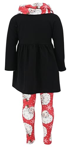 Image of Unique Baby Girls Kids Toddler 3pc Outfit Set Long Sleeve Cotton Blend Tunic Top Leggings and Scarf
