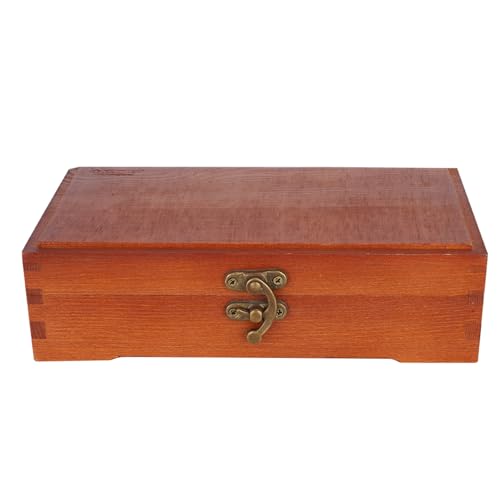 Yosoo Caixa de Lápis de Desenho de Madeira Maciça Estojo de Armazenamento de Papelaria de Madeira Pintura Vintage Superfície Lisa Design de Camada Flutuante para Artistas Crianças