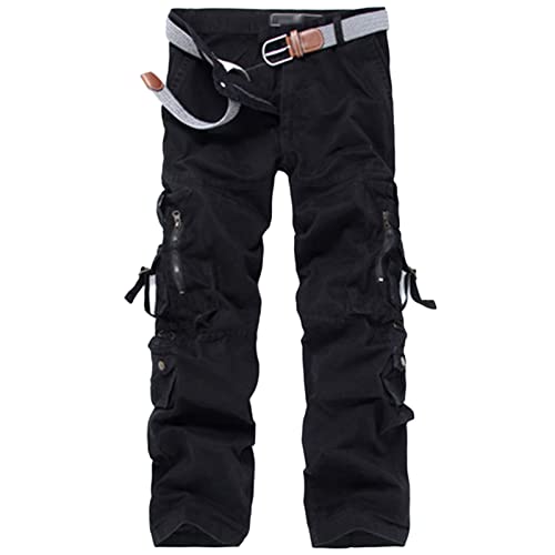 Pantalon cargo hommes multi-poches en toile de coton lavé