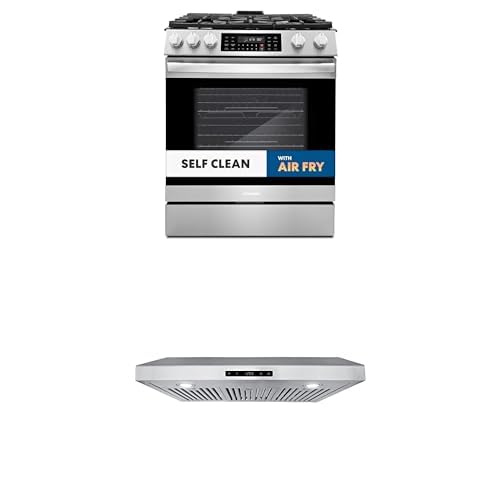 Cosmo 2-Piece Kitchen Package, 30" Gas Range and 30" Under Cabinet Range Hood with Digital Touch Controls