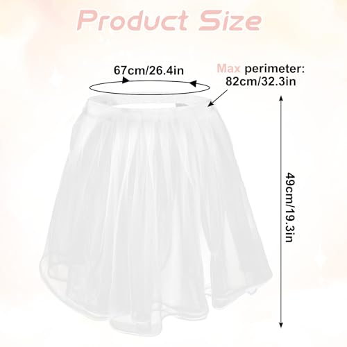 Lusofie Chair Tulle Tutu, 3 Layer Veil Fluffy Chair Skirt Chair Cover Cloak for Wedding, Baby Shower Party Decoration(White, 20” x 20”)