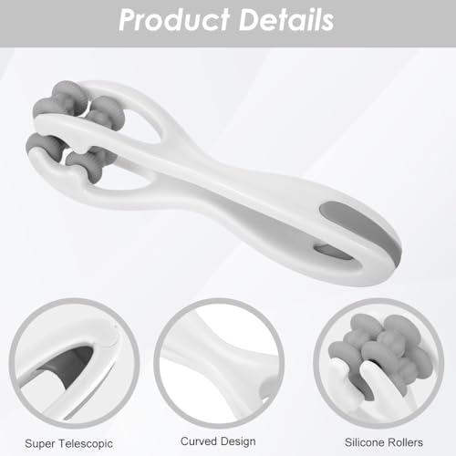 Image of HANNEA Finger Massager Roller Acupressure Hand Tool Pain Relief Grey | Gentle Pressure Massage, Helps Ease Daily Hand Tension, Handheld Build, Dual Row Design, Compact Carry Size, Easy Manual Use