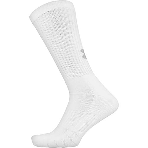 Under Armour Training Cotton Crew Sock - 6-Pack White, 10.0-13.03