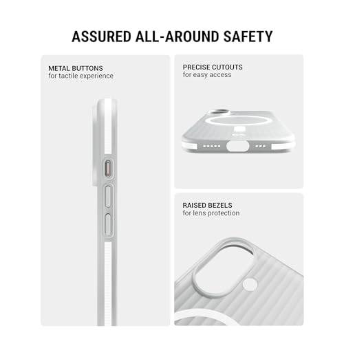 Image of DailyObjects Beam 2.0 Magnetic Protective Case Cover Compatible with iPhone 16 Plus |Magsafe|Camera & Body Protection|Anti Shock,Scratch Resistant|Precise Cutouts Design|Wireless Charging-White