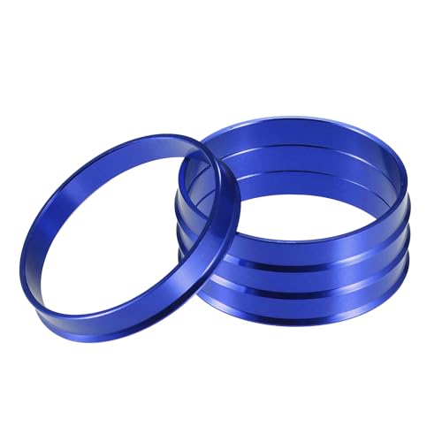A ABSOPRO Anillos Centradores de Buje de Coche OD 64.1mm A ID 60.1mm Anillos Centradores de Buje Espaciador de Centro de Rueda de Aleación de Aluminio Azul (Juego de 4)