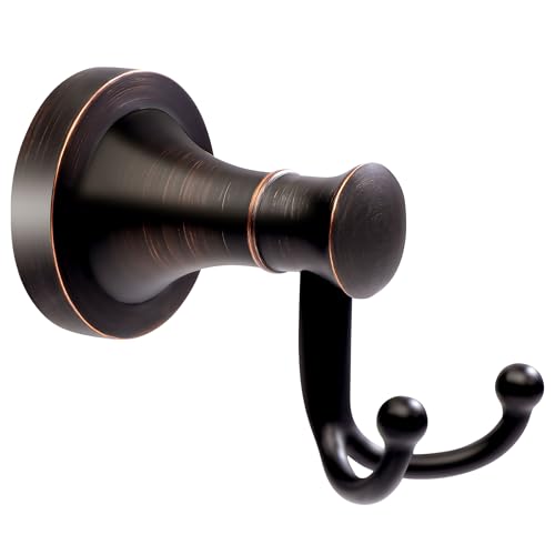 BRASEEY Oil Rubbed Bronze Bathroom Towel Hook Bronze Bathroom Robe Hook Heavy Duty Double Towel Hooks Bath Farmhouse Coat Clothes Hook Wall Mounted Rustic for Kitchen Washroom