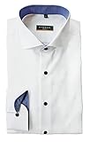 eterna Slim Fit Hemd in Langarm 67cm | Reine Baumwolle | Hai Kragen ausgeputzt| bügelfrei| Uni weiß Gr. 42