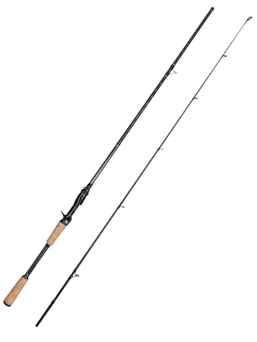 Jenseits 7'0' Casting Rod – 2-Piece Carbon Fiber Fishing Rod, Medium Heavy Power, Extra Fast Action, 3A Cork Handle, Stainless Steel + Ceramic Guides – Bass & Lure Fishing Pole