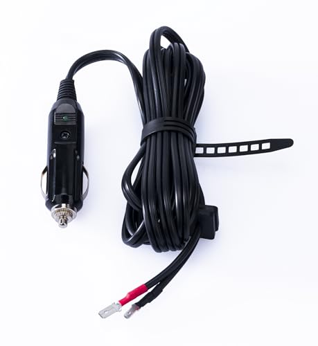 Image of Electric Cooler 12V Car Power Cord 8 ft with Fuse Compatible with Coleman 12V /24V Car Refrigerator Cooler, DC 12 Volt Plug in Car Thermoelectric Cooler Power Cord 16AWG