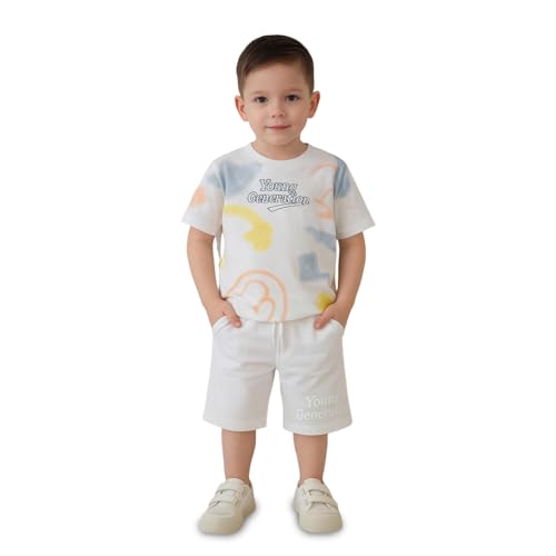Image of Kidbea Kids Cotton T-Shirt and Shorts Set | Soft Breathable Co-Ord Outfit for Boys | Trendy & Stylish Summer Wear | Boys Clothing Set