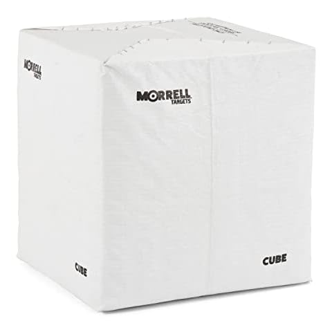 Morrell Targets 24 Inch Heavy Duty Commercial Indoor Range Adult Field Point Square Cube Archery Target w/ 4 Shooting Sides and Nucleus Center, White Cover