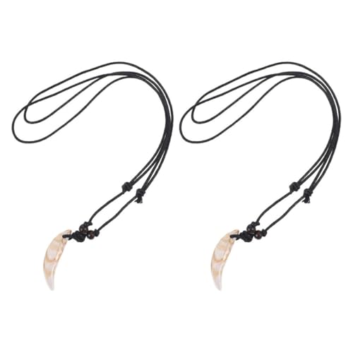 JEWEDECO Collares Colgantes Unisex de Diente Retro de Acrílico, 2 Piezas, Diseño Único y Símbolo de Valentía para Uso Diario y Citas
