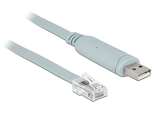 DeLock Adapterkabel USB 2.0 St > seriell 1 x RS232 RJ45 ST 1 m Grau