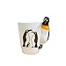 Watenkliy Tasse à café en porcelaine 3D - Motif animal de dessin animé - Environ 400 ml - Pingouin