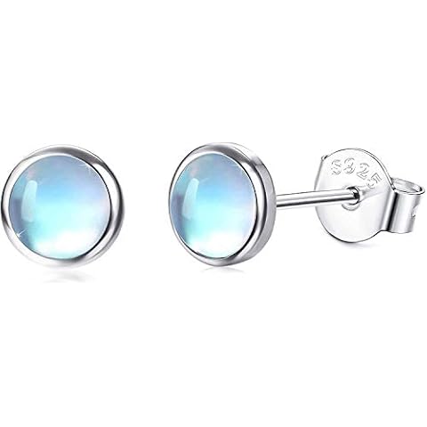 Pendientes de plata de ley con piedra lunar sintética de Milacolato Cover