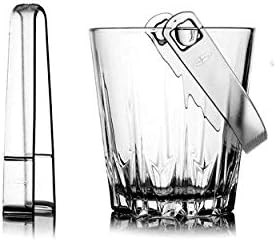 Glass Ice Bucket Wine Barrel Wine Cooler Hotel Bar Club Ice Bucket Tongs Lead-Free Glassware (Color : Style 2) (Style 1)