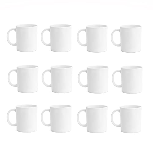 Image of Clay Craft Fine Ceramic Plain Solid Color Milk Mug 350 ml Best for Office and Home, Gifted to Mother, Father, Sister, Brother, Friends and Family (White, 12)