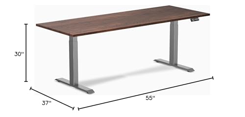 Image of Desky Electric Standing Desk, 80 x 30 inch Softwood Height Adjustable Sit Stand Desk, Dual Motor, Memory Presets, Ergonomic Workstation for Home Office - American Rustic Pine Wood Top