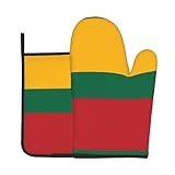 Ofenhandschuh- und Topflappen-Set, Motiv: Flagge von Litauen, ein Muss für Küche, Backofen, Mikrowelle, Grill