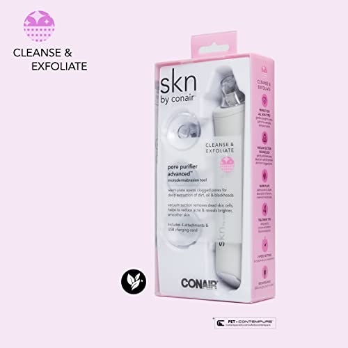 skn by conair Microdermabrasion Facial Tool, Pore Vacuum, Remove Dead Skin Cells and Dirt from Clogged Pores