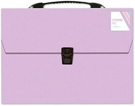 Pastel Colour A4 Expanding File Organiser 13 Pocket Document Paper Storage Folders (Lilac Purple)