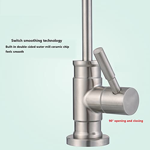 Robinet de cuisine en acier inoxydable brossé avec sortie d'eau purifiée 2 points - 5