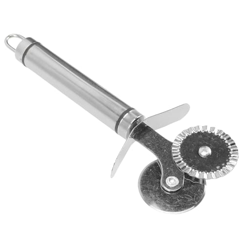 VICASKY Tagliapizza a Doppio Rullo in Acciaio Inox 4 Pezzi Manico Ergonomico Rotella per Pizza e Tagliapasta Multifunzione per Cucina e Cottura al Forno