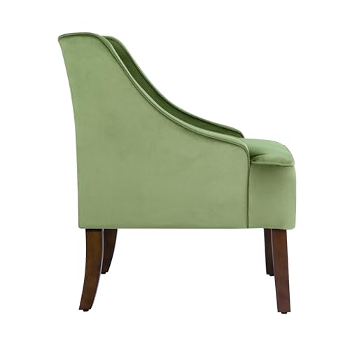Image of HomePop Velvet Swoop Arm Accent Chair - Green Velvet