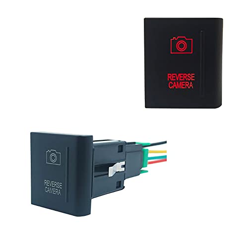 Image of Red Led Car Push Button Switch with Wires for VW Volkswagen Amarok 3Amp 12V (Reverse Camera-Right Side)
