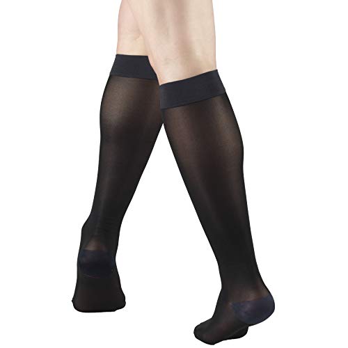 Image of Truform Sheer Compression Stockings, 15-20 mmHg, Women's Knee High Length, 20 Denier