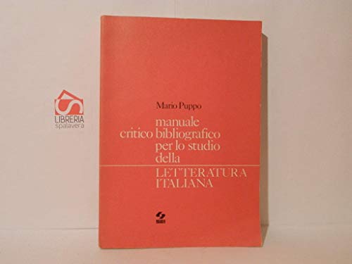 9788805059621 Manuale critico-bibliografico per lo studio della letteratura italiana