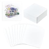 OLYCRAFT 200 Stück Aquarellpapier 10x10cm Weißes ATC Kartonpapier Leere Aquarellkarten Mit Abgerundeten Ecken Künstlerkarten Zum Malen Scrapbooking Journaling Basteln Und Für DIY Projekte