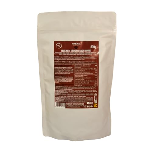 Proteína Sabor Brownie 500gr nut&me | Proteína de almendra en polvo | Keto | Vegano | Low carb | Bajo en sal | Alto en proteínas y fibras | Sin lactosa, sin gluten y sin conservantes