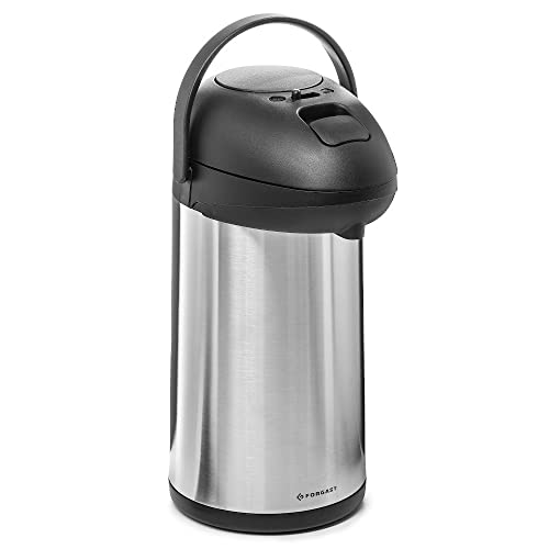 Forgast Caraffa Termica Professionale in Acciaio Inox, 4 Litri, Thermos Caraffa con Pompa per Bevande Calde e Fredde Caffè Tè, per Ristorante Catering Mense Hotel Buffet
