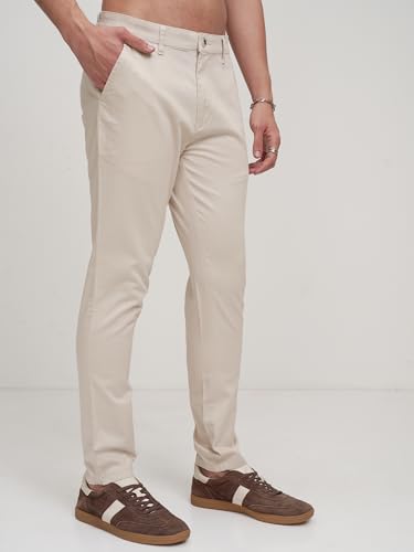 Image of Highlander Men's Slim Fit Formal Trousers | Ankle Length |Smart Trousers for Men | Chino Trousers for Men|Elegant Design | Comfortable Fabric for Daily Work & Formal Occasions