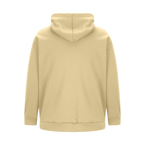 Mens Track Suits 2 Piece Set Solid Color Long Sleeve Hooded Sweatshirt Elastic Waist Casual Suit with Pockets3