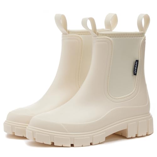 WOWSTICK Women’s Ankle Rain Boots Waterproof Lightweight Slip Resistant Fashion Garden Booties