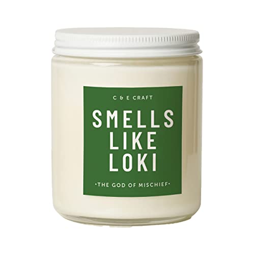 CE Craft - Smells Like Loki Scented Candle - Mahogany Teakwood Candle - Gift for Her, Celebrity Prayer Candle, Tom Hiddleston, Loki Gift