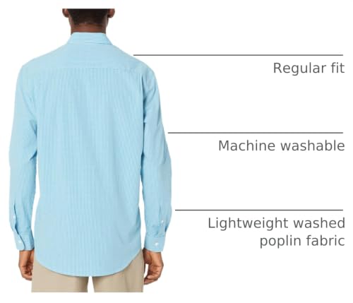 Image of Amazon Essentials Men's Regular-Fit Long-Sleeve Casual Poplin Shirt, Button Front, Business Casual, Collared