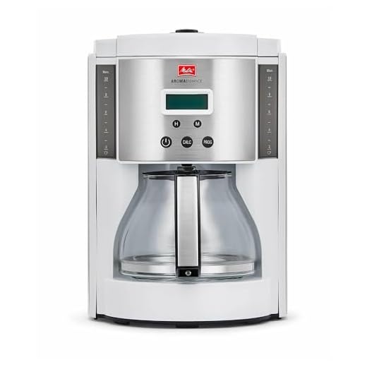 Melitta Aroma Enhance Drip Coffee Maker with Glass Carafe | Capacity: 10 cups | Includes 5 Coffee Filters # 4 | White