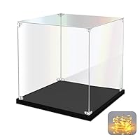 KOLIPI Acrylic Display Case for Collectibles Assemble Clear Acrylic Display Box for Lego Alternative Glass Case for Showcasing Figures Doll Toys Home Storage(10x10x10 inch, 25x25x25 cm)
