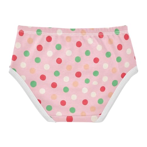 Joisal Toddler Girls Underwear 2t Cotton Panties Little Girl Personalized Kids Briefs Undies Cartoon Colorful Polka Dots Pink2